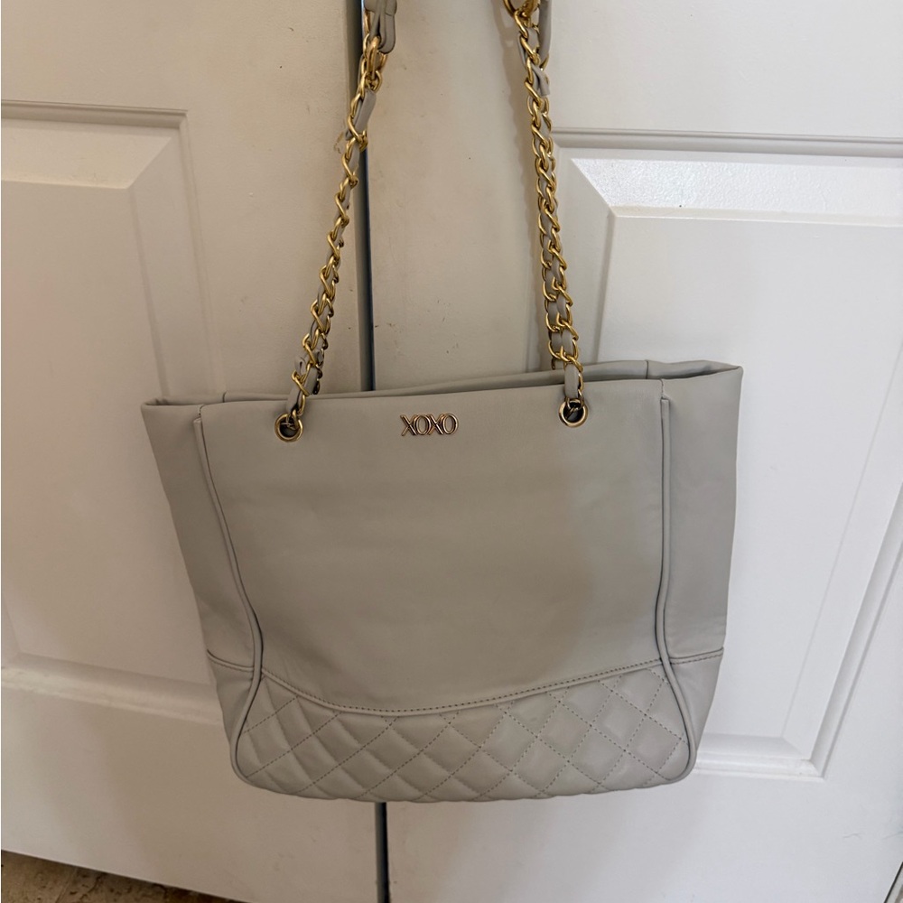 XOXO Light Gray Quilted Shoulder Bag